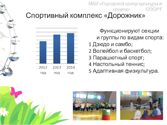 Спортивный комплекс «Дорожник» МБУ «Городской центр культуры и спорта» СПОРТ Функционируют