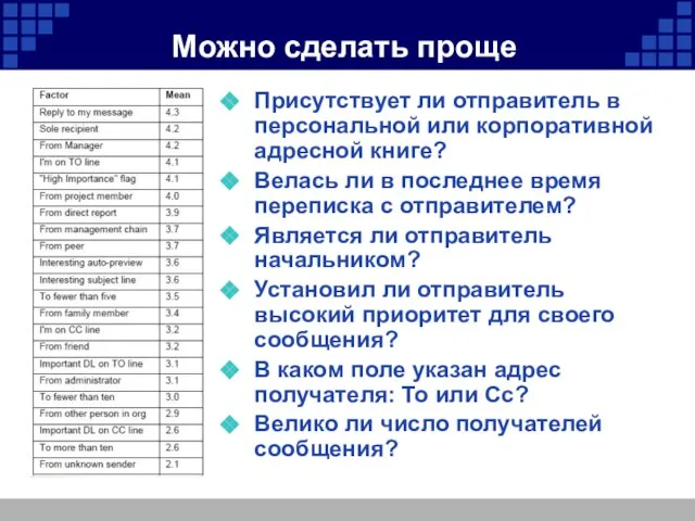 Можно сделать проще Присутствует ли отправитель в персональной или корпоративной адресной