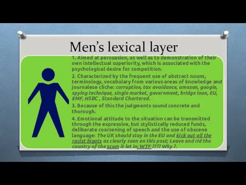 Men’s lexical layer