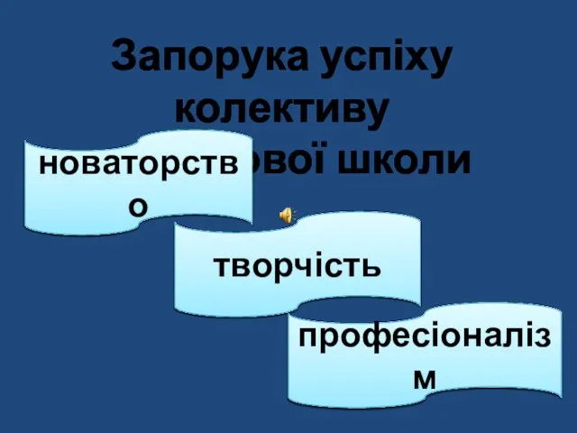 Запорука успіху колективу початкової школи новаторство творчість професіоналізм