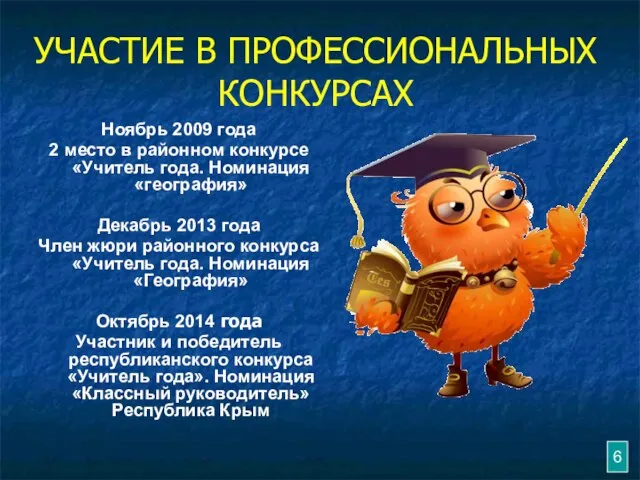 УЧАСТИЕ В ПРОФЕССИОНАЛЬНЫХ КОНКУРСАХ Ноябрь 2009 года 2 место в районном