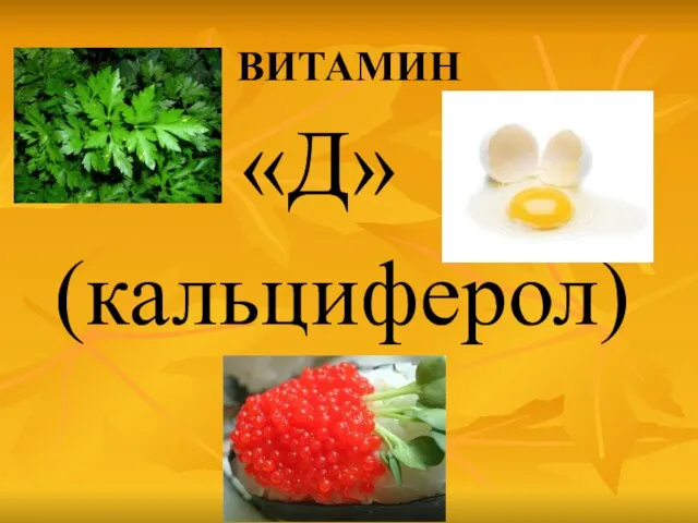 ВИТАМИН «Д» (кальциферол)