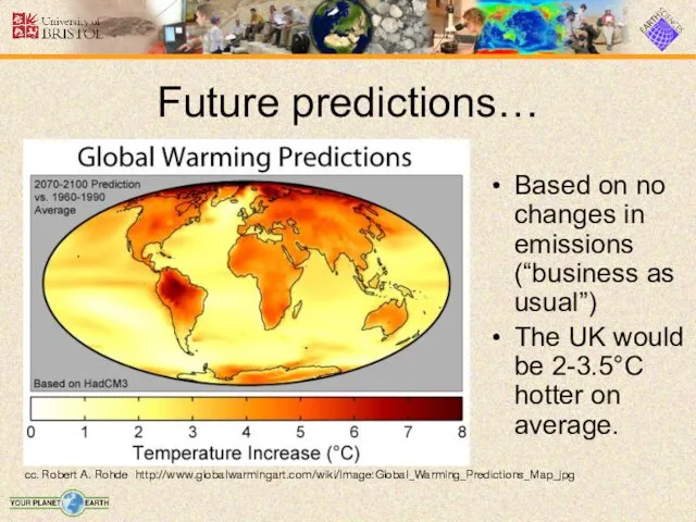 Future predictions… Based on no changes in emissions (“business as usual”)