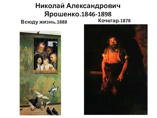 Николай Александрович Ярошенко.1846-1898 Всюду жизнь.1888 Кочегар.1878