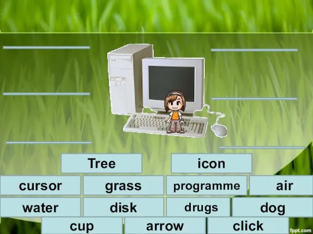 cursor grass programme air water disk dog drugs cup arrow click Tree icon