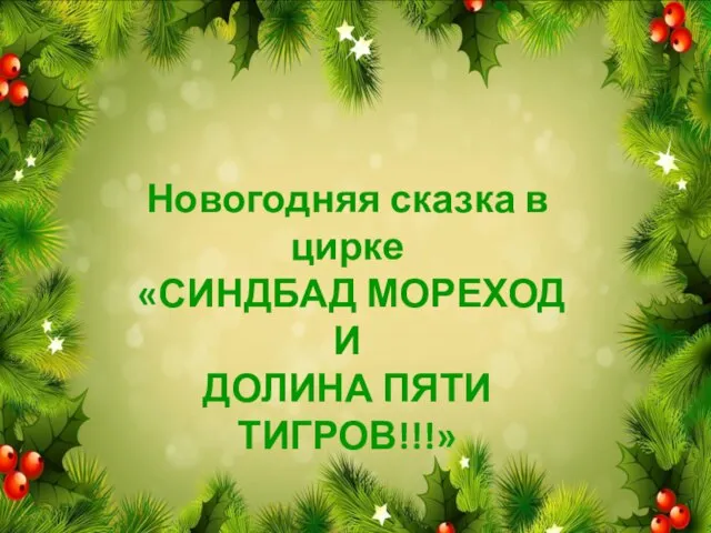 Новогодняя сказка в цирке «СИНДБАД МОРЕХОД И ДОЛИНА ПЯТИ ТИГРОВ!!!»