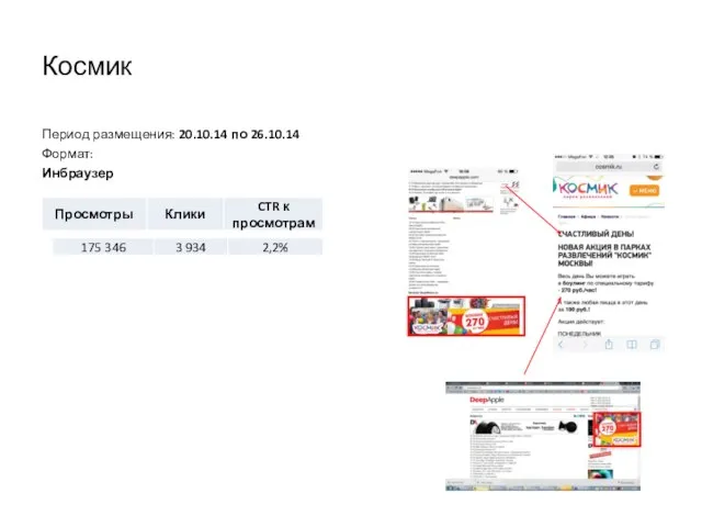 Космик Период размещения: 20.10.14 по 26.10.14 Формат: Инбраузер