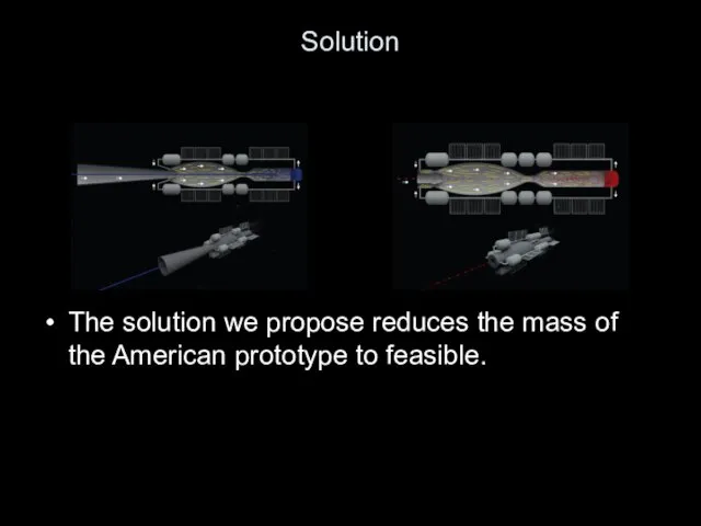 Solution The solution we propose reduces the mass of the American prototype to feasible.