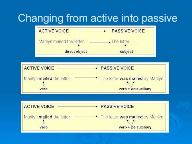 Changing from active into passive