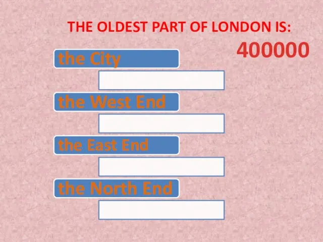 the oldest part of London is: 400000