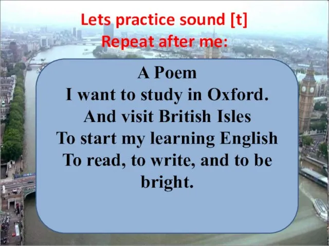 A Poem I want to study in Oxford. And visit British