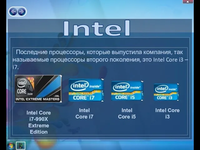 Intel Последние процессоры, которые выпустила компания, так называемые процессоры второго поколения,