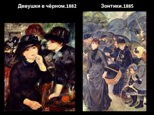 Девушки в чёрном.1882 Зонтики.1885