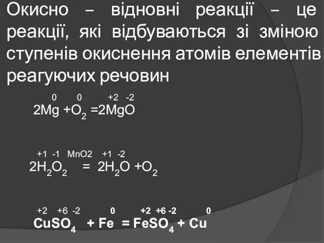 Окисно – відновні реакції – це реакції, які відбуваються зі зміною