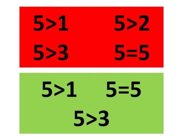 5>1 5>2 5>3 5=5 5>1 5=5 5>3