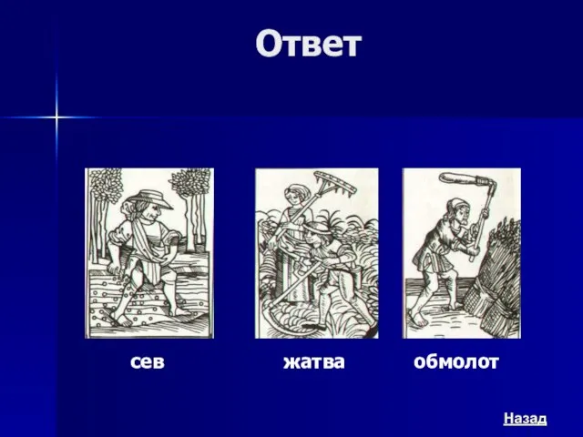 Ответ сев жатва обмолот Назад