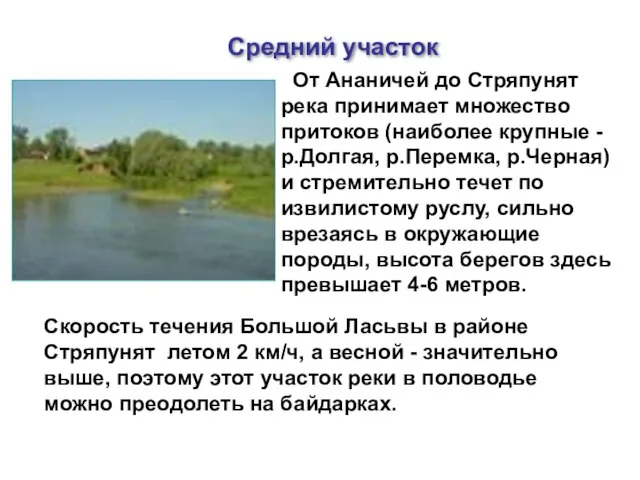 От Ананичей до Стряпунят река принимает множество притоков (наиболее крупные -