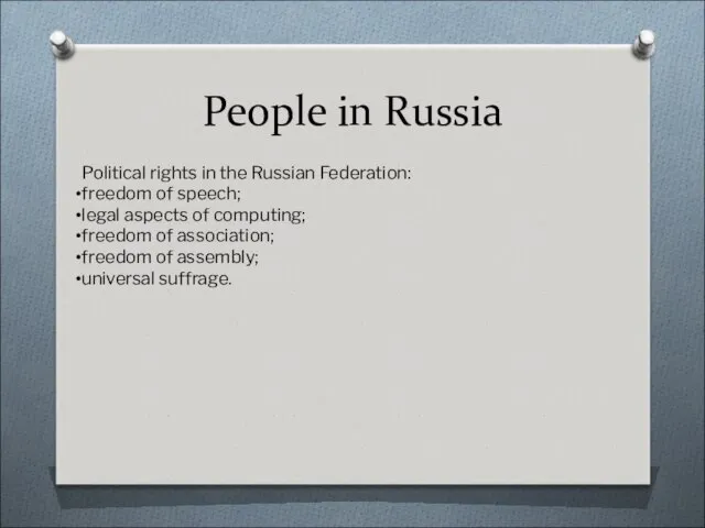 People in Russia Political rights in the Russian Federation: freedom of