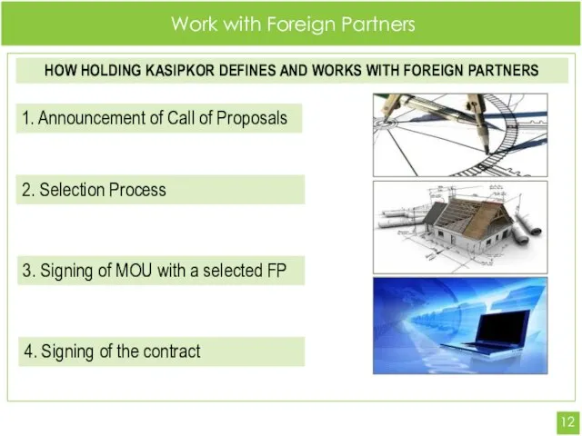 Work with Foreign Partners HOW HOLDING KASIPKOR DEFINES AND WORKS WITH