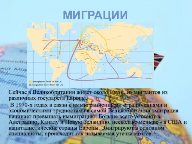 Сейчас в Великобритании живет около 1 млн. иммигрантов из различных государств