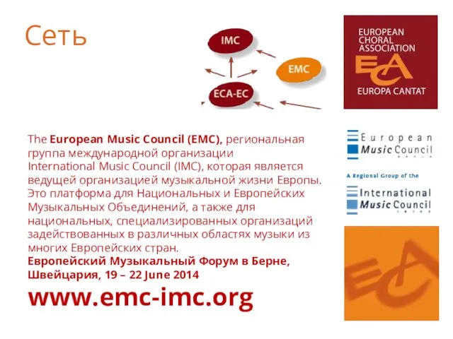 The European Music Council (EMC), региональная группа международной организации International Music