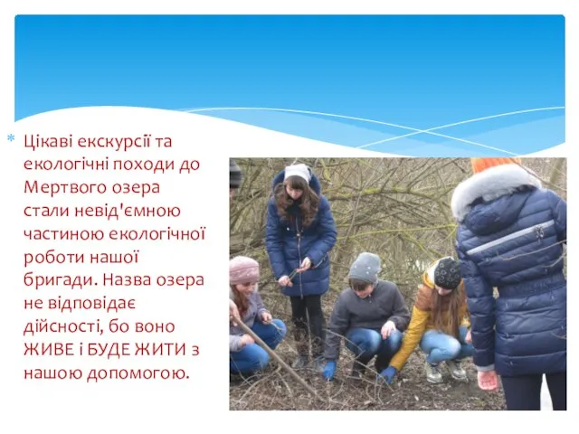 Цікаві екскурсії та екологічні походи до Мертвого озера стали невід'ємною частиною