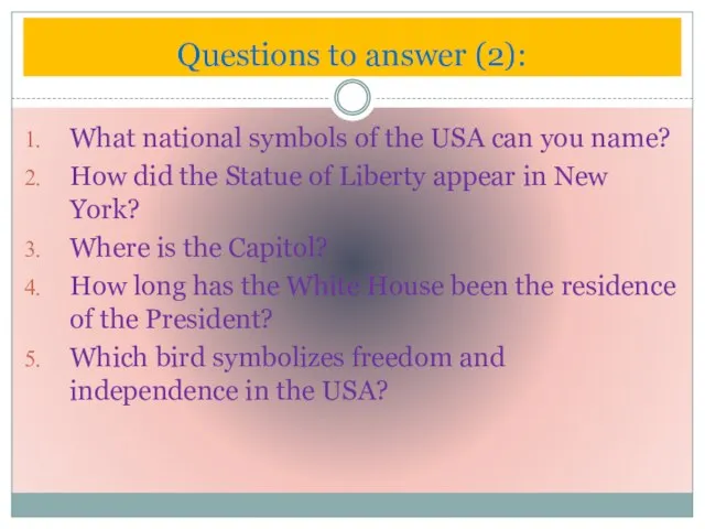 What national symbols of the USA can you name? How did