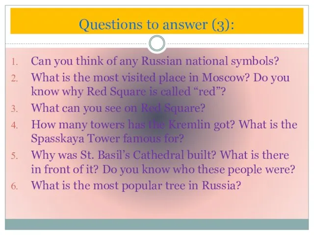Can you think of any Russian national symbols? What is the
