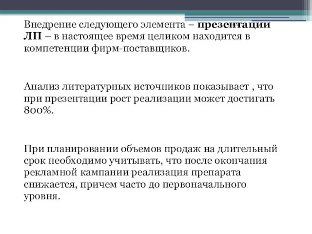 27.3.14 Внедрение следующего элемента – презентации ЛП – в настоящее время