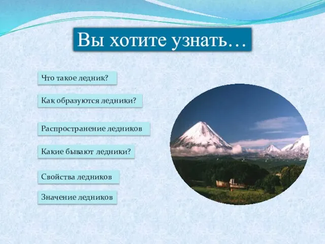 Вы хотите узнать… Что такое ледник? Как образуются ледники? Значение ледников