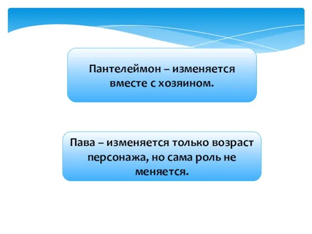 Пава – изменяется только возраст персонажа, но сама роль не меняется.