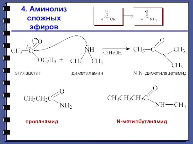 4. Аминолиз сложных эфиров N-метилбутанамид пропанамид