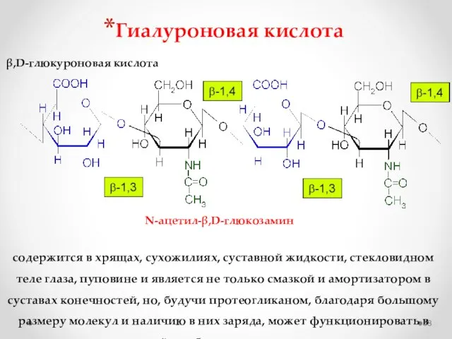 Гиалуроновая кислота содержится в хрящах, сухожилиях, суставной жидкости, стекловидном теле глаза,