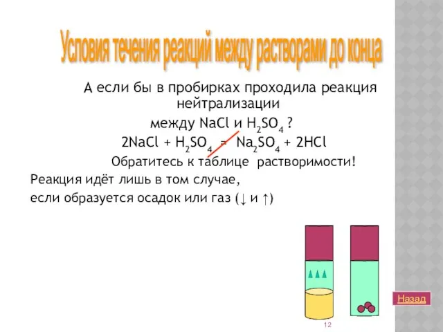 А если бы в пробирках проходила реакция нейтрализации между NaCl и