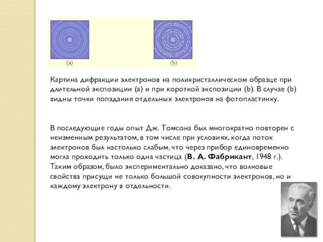 Картина дифракции электронов на поликристаллическом образце при длительной экспозиции (a) и