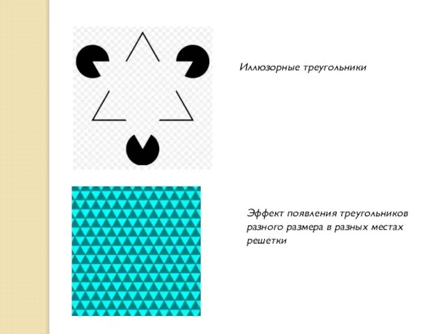 Иллюзорные треугольники Эффект появления треугольников разного размера в разных местах решетки