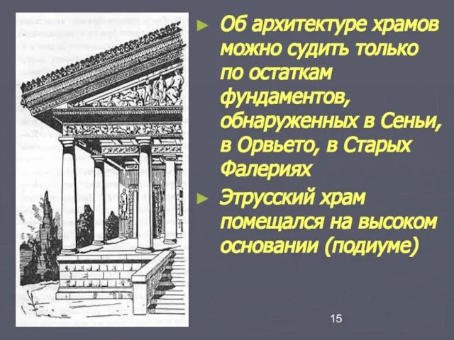 Об архитектуре храмов можно судить только по остаткам фундаментов, обнаруженных в