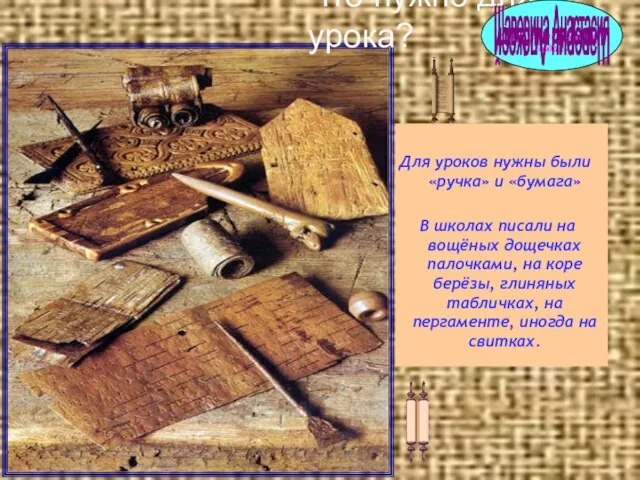 Что нужно для урока? Для уроков нужны были «ручка» и «бумага»