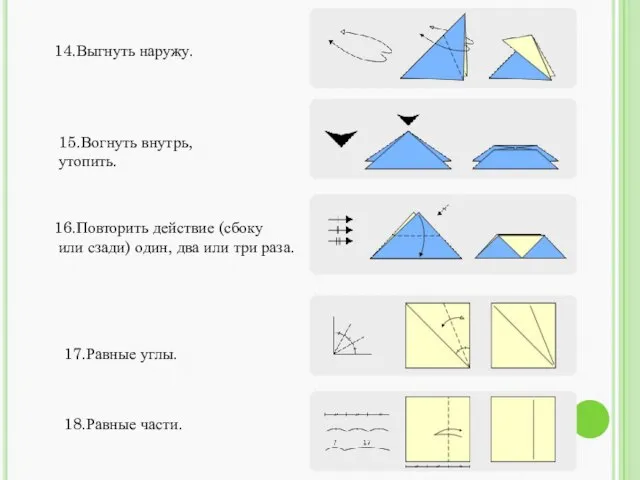 14.Выгнуть наружу. 15.Вогнуть внутрь, утопить. 16.Повторить действие (сбоку или сзади) один,