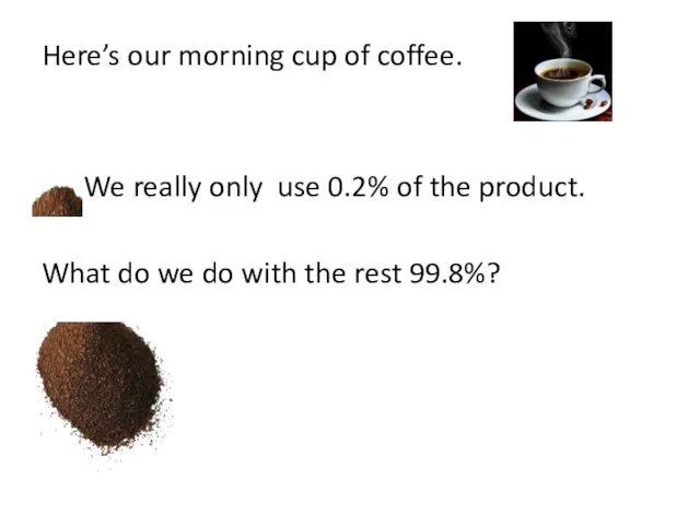 Here’s our morning cup of coffee. We really only use 0.2%