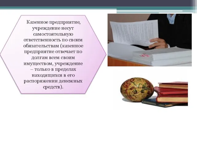 Казенное предприятие, учреждение несут самостоятельную ответственность по своим обязательствам (казенное предприятие