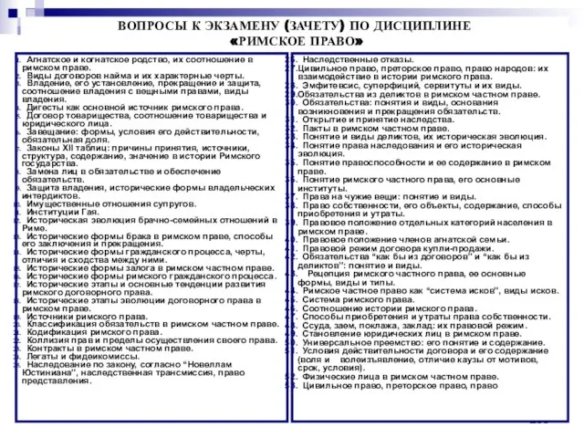 Агнатское и когнатское родство, их соотношение в римском праве. Виды договоров