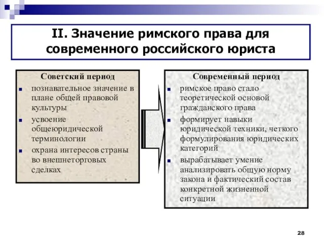 Советский период познавательное значение в плане общей правовой культуры усвоение общеюридической