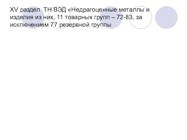 XV раздел ТН ВЭД «Недрагоценные металлы и изделия из них, 11