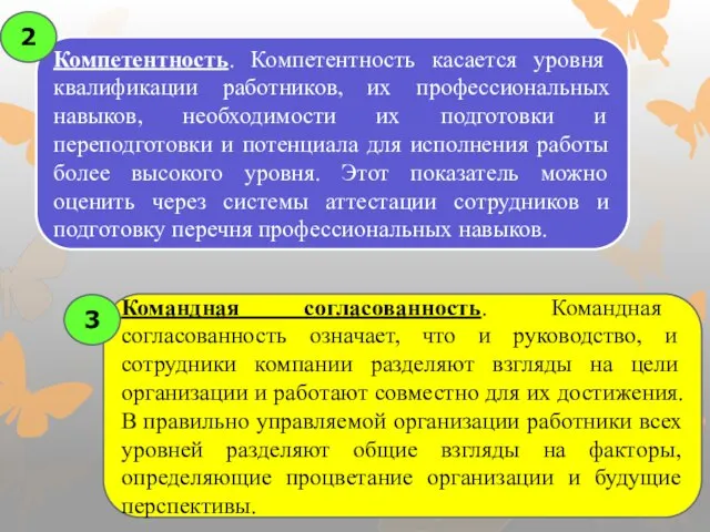 Компетентность. Компетентность касается уровня квалификации работников, их профессиональных навыков, необходимости их