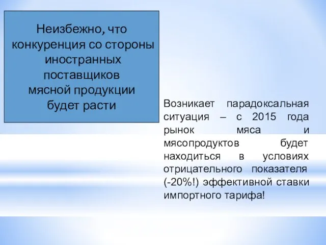 Неизбежно, что конкуренция со стороны иностранных поставщиков мясной продукции будет расти