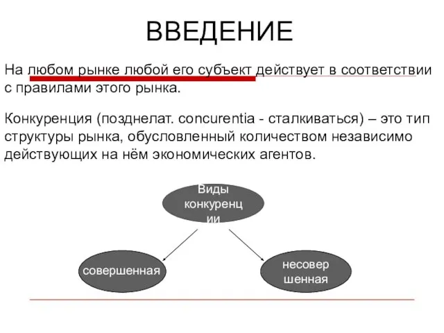 ВВЕДЕНИЕ На любом рынке любой его субъект действует в соответствии с