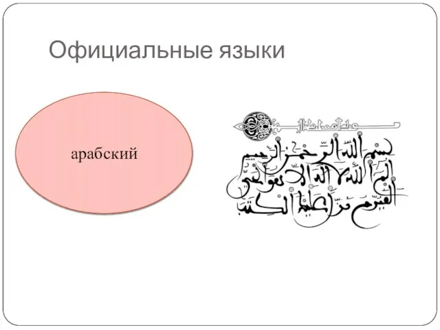 Официальные языки арабский