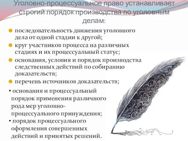 Уголовно-процессуальное право устанавливает строгий порядок производства по уголовным делам: последовательность движения