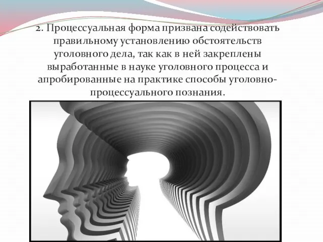 2. Процессуальная форма призвана содействовать правильному установлению обстоятельств уголовного дела, так